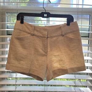 Ann Taylor Tailored Textured Shorts Cream W/fine Gold Threads